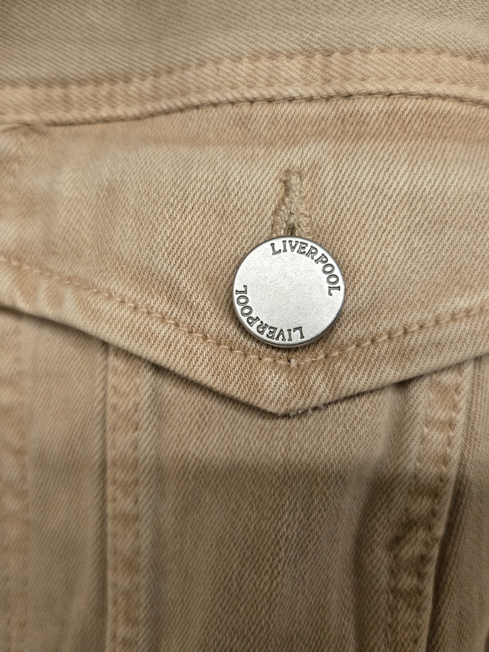 Liverpool Tan Denim Jacket for Women - Picture 4 of 7